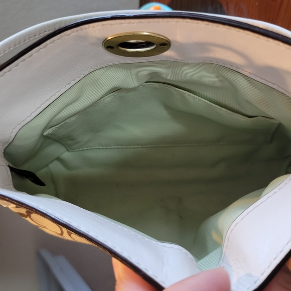 Coach Signature Brown and Cream Wristlet - Picture 4 of 4